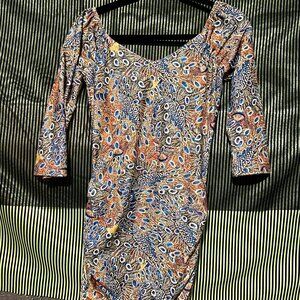 Akira Chicago Peacock Patterned Mini Dress